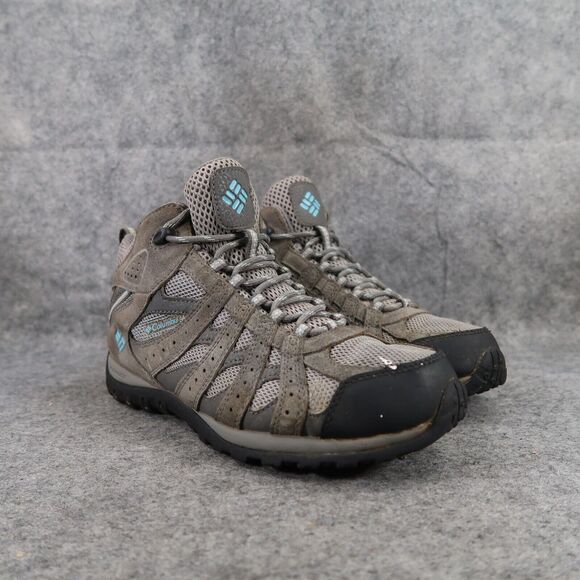 Columbia Shoes Womens 10 Hiking Boot Redmond Mid Waterproof Leather Outdoor Trek - Picture 1 of 16